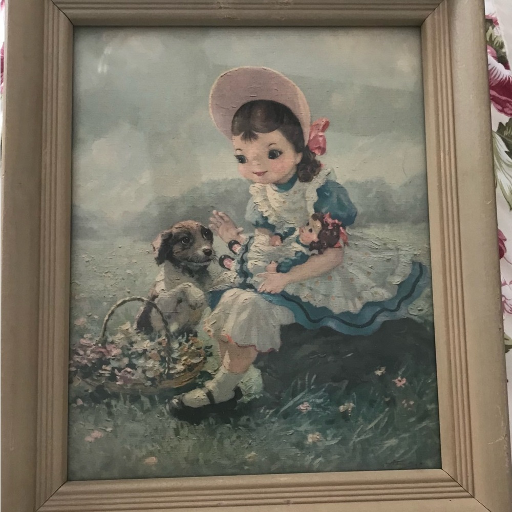 Vintage Three Piece Painted Set- - Signed by Augusto Albo ~ RARE ~ 1957 - Picture 3 of 3